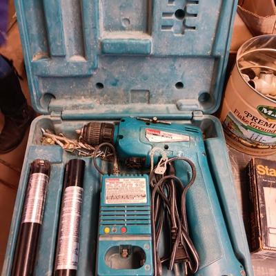Makita Battery operated drill driver  6012HD with Fast charger, batteries and case.
