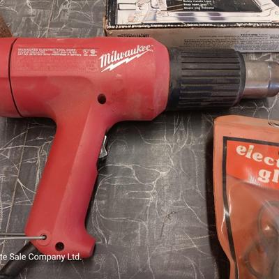 Milwaukee heat gun with electric glue gun and staple gun