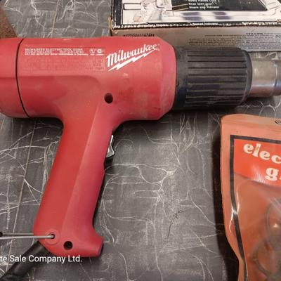 Milwaukee heat gun with electric glue gun and staple gun