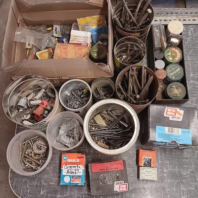 Large assortment of home and garden Hardware / screws / nails / and more