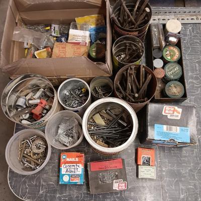 Large assortment of home and garden Hardware / screws / nails / and more