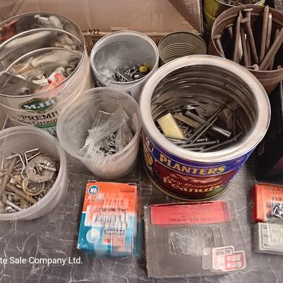 Large assortment of home and garden Hardware / screws / nails / and more