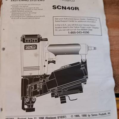 Senco Fastening systems SCN40R coil roofing Nailer with partial box of nails