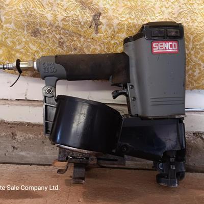Senco Fastening systems SCN40R coil roofing Nailer with partial box of nails