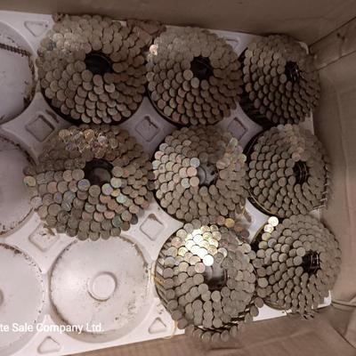 Senco Fastening systems SCN40R coil roofing Nailer with partial box of nails