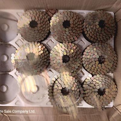 Senco Fastening systems SCN40R coil roofing Nailer with partial box of nails