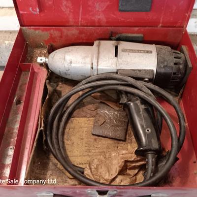 Vintage 1963 Millers Falls 1/2" ELECTRIC IMPACT WRENCH SP666 Model B with case