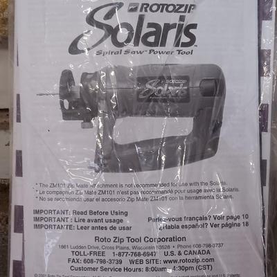 Solaris Rotozip spiral saw power tool with case and accessories