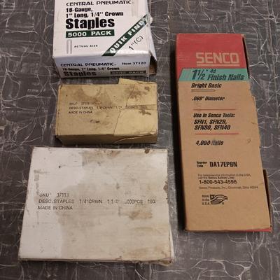 Assortment of Staples and brad nails
