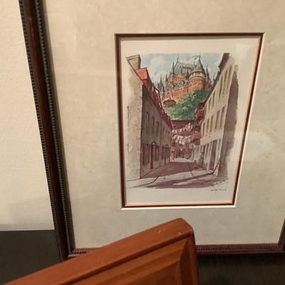 357 Lot of Framed Postcards and Small Art
