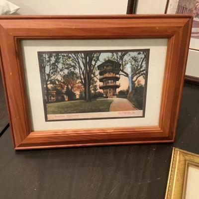 357 Lot of Framed Postcards and Small Art