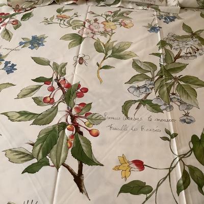 364 Pottery Barn "French Cherry Blossom" Queen/Full Duvet Cover 2x Euro Pillow Covers