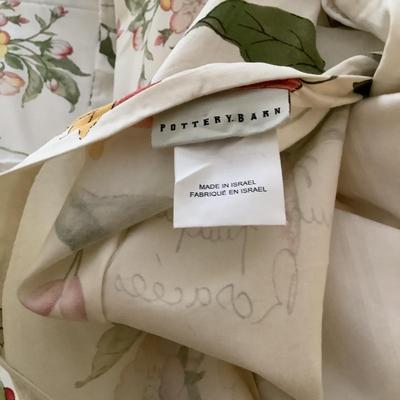 364 Pottery Barn "French Cherry Blossom" Queen/Full Duvet Cover 2x Euro Pillow Covers