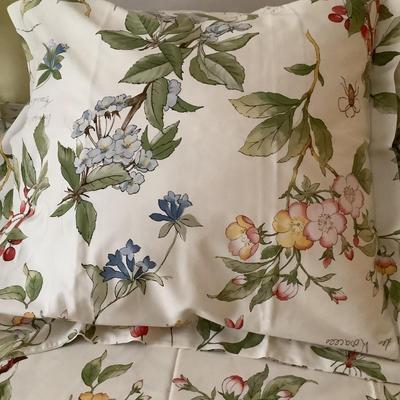 364 Pottery Barn "French Cherry Blossom" Queen/Full Duvet Cover 2x Euro Pillow Covers