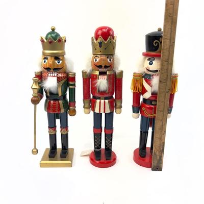 488 Lot of Three Wooden Nutcrackers