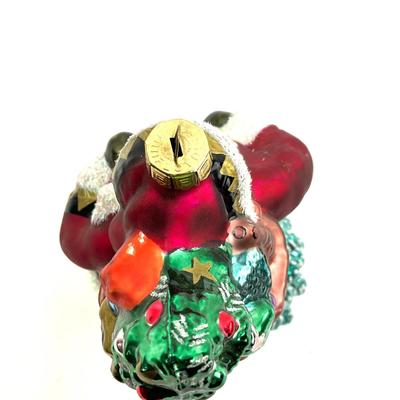 502 Vintage 8.25" Fitz & Floyd Glitter Glass Santa Clause Ornament  Decoration