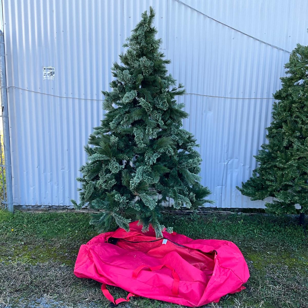 503 7' Virginia Pine Artifical Christmas Tree with Stand and Storage