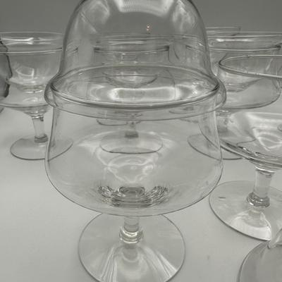 Vintage Shrimp Cocktail Glasses with Inserts - Set of (8)
