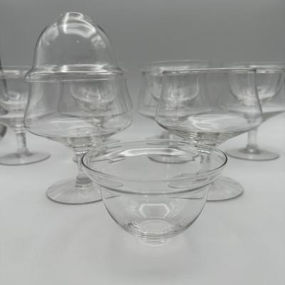 Vintage Shrimp Cocktail Glasses with Inserts - Set of (8)