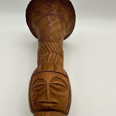 Antique Fly Whisk Carved with Elephant