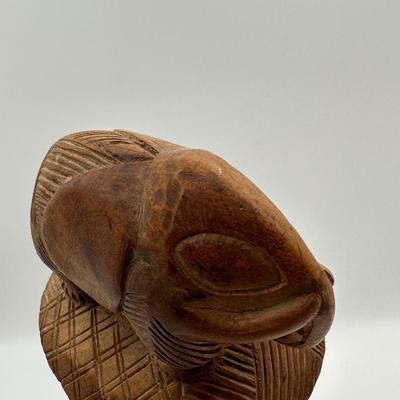 Antique Fly Whisk Carved with Elephant