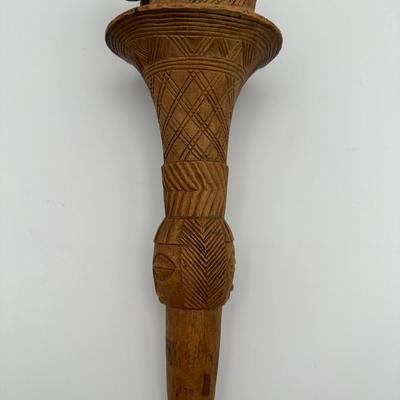 Antique Fly Whisk Carved with Elephant