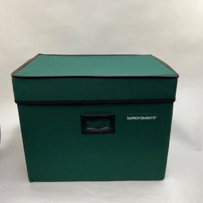 522 Green Canvas Improvements 3 Section Ornament Storage Box