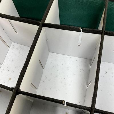 522 Green Canvas Improvements 3 Section Ornament Storage Box