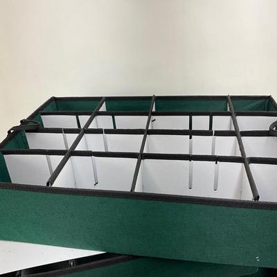 523 Green Improvements Canvas 3 Section Ornament Storage Box