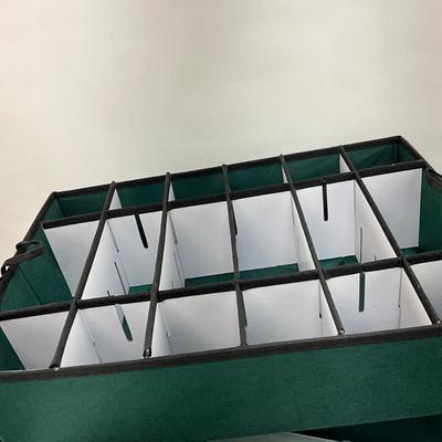 523 Green Improvements Canvas 3 Section Ornament Storage Box