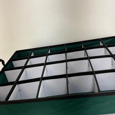 523 Green Improvements Canvas 3 Section Ornament Storage Box