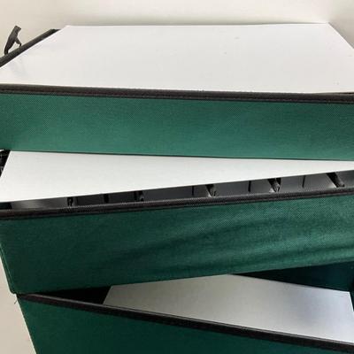 524 Green Improvements 3 Section Canvas Ornament Storage Box