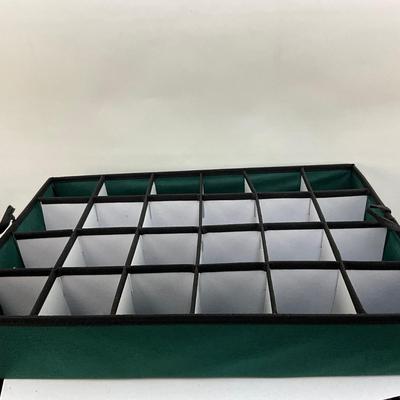 524 Green Improvements 3 Section Canvas Ornament Storage Box