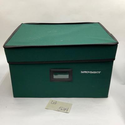 524 Green Improvements 3 Section Canvas Ornament Storage Box