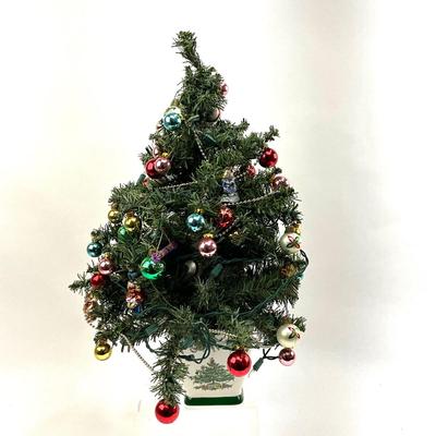 526 Spode Christmas Tree Porcelain Base with Glass Ornaments
