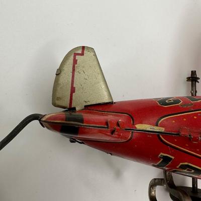 Vintage Marx Tin Windup Rollover Plane USA