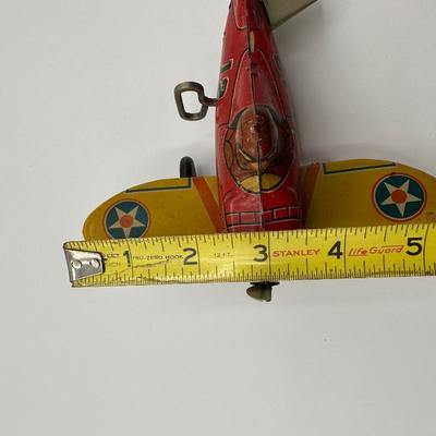 Vintage Marx Tin Windup Rollover Plane USA