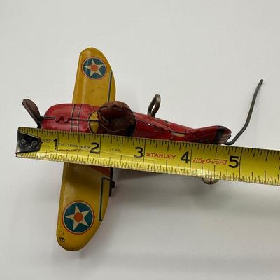 Vintage Marx Tin Windup Rollover Plane USA