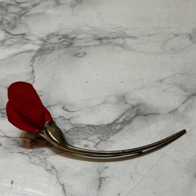 Tiffany & Co Peretti Amapola Silver Silk Poppy Flower Brooch