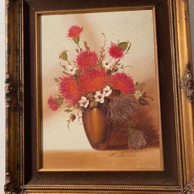 L. Francis Oil on Canvas Gilded Frame Prof Set up