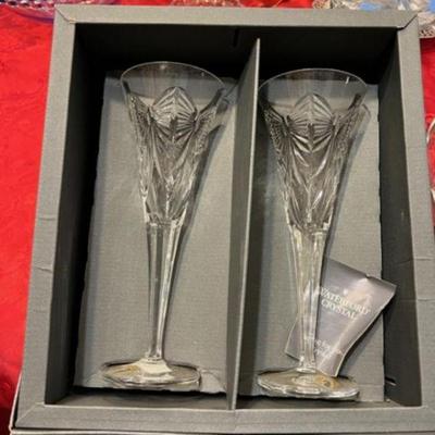 New Vintage Waterford Crystal Toasting Flutes