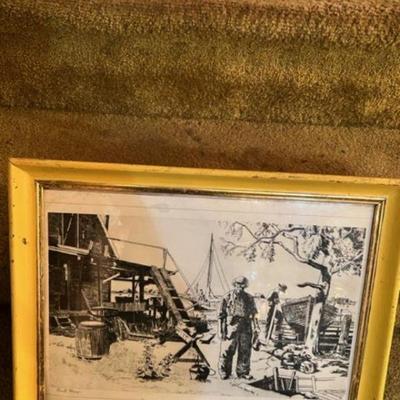 Vtg Print of Actor Lional Barrymore By POint Magu