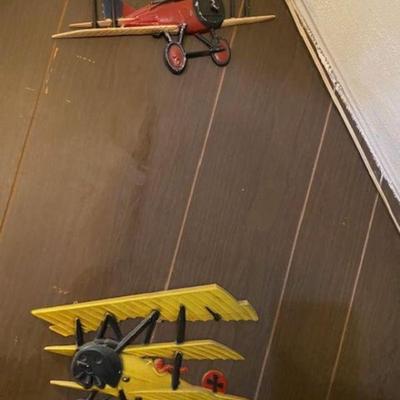 antique metal airplane wall art