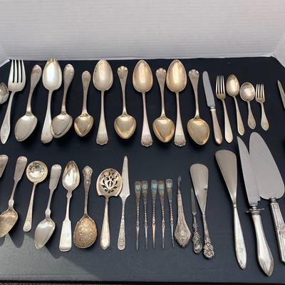 Mixed Sterling Silver Flatware Lot / Serving Pieces Lot - Many Monogrammed / Some Damaged / Collectors Lot / Scrap Lot