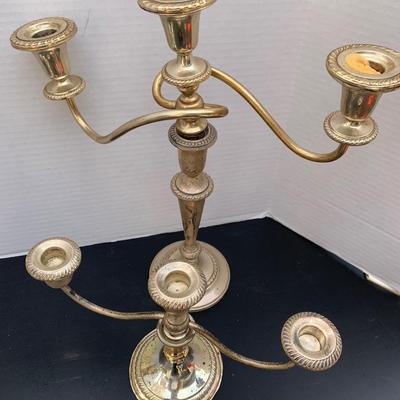 2 PAIRS High & Low Antique Sterling Silver Candelabras