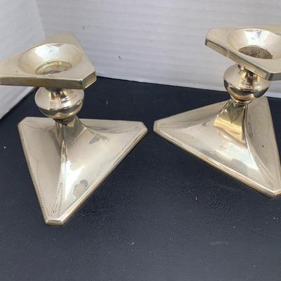 Pair Contemporary Style Sterling Silver Candle Bases 325g