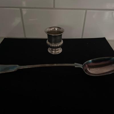 Silver Plated Spoon & Small Urn Vase