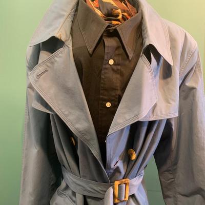 Winter Chic: Gallery Slate Blue XL Trench Coat for Women