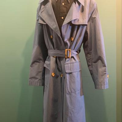 Winter Chic: Gallery Slate Blue XL Trench Coat for Women