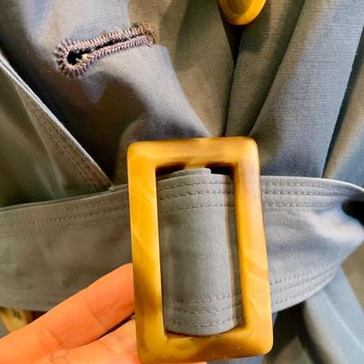 Winter Chic: Gallery Slate Blue XL Trench Coat for Women